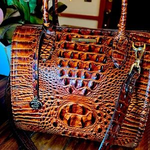 Brahmin Caroline Satchel                     Genuine  Leather. Pecan